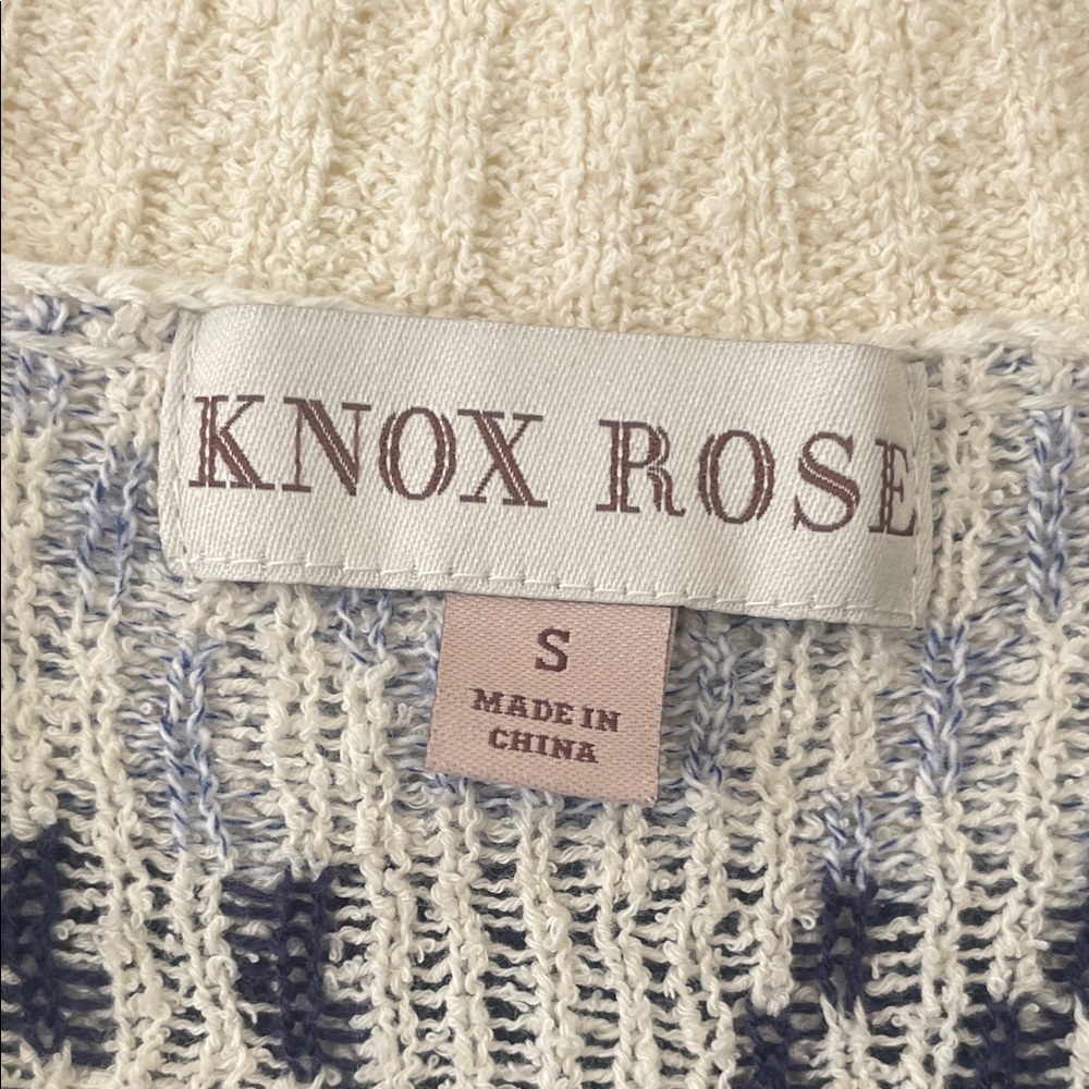 Knox Rose|Women's Navy and Cream Retro Open Cardigan|Small|EUC - Picture 4 of 8
